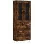 Aparador alto madera contrachapada roble ahumado 69,5x34x180 cm de vidaXL, Aparadores - Ref: Foro24-3198398, Precio: 177,54 €...