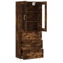 Aparador alto madera contrachapada roble ahumado 69,5x34x180 cm de vidaXL, Aparadores - Ref: Foro24-3198398, Precio: 177,54 €...