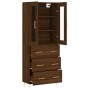 Aparador alto madera contrachapada marrón roble 69,5x34x180 cm de vidaXL, Aparadores - Ref: Foro24-3198400, Precio: 184,99 €,...