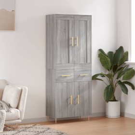 Aparador alto madera contrachapada gris sonoma 69,5x34x180 cm de vidaXL, Aparadores - Ref: Foro24-3199871, Precio: 145,99 €, ...