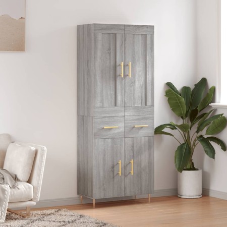 Aparador alto madera contrachapada gris sonoma 69,5x34x180 cm de vidaXL, Aparadores - Ref: Foro24-3199871, Precio: 146,31 €, ...