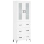 Aparador alto madera contrachapada blanco 69,5x34x180 cm de vidaXL, Aparadores - Ref: Foro24-3198401, Precio: 193,75 €, Descu...