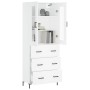 Aparador alto madera contrachapada blanco 69,5x34x180 cm de vidaXL, Aparadores - Ref: Foro24-3198401, Precio: 193,75 €, Descu...