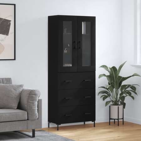 Aparador alto madera contrachapada negro 69,5x34x180 cm de vidaXL, Aparadores - Ref: Foro24-3198402, Precio: 185,99 €, Descue...