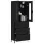 Aparador alto madera contrachapada negro 69,5x34x180 cm de vidaXL, Aparadores - Ref: Foro24-3198402, Precio: 185,99 €, Descue...