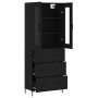 Aparador alto madera contrachapada negro 69,5x34x180 cm de vidaXL, Aparadores - Ref: Foro24-3198402, Precio: 185,99 €, Descue...