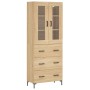 Aparador alto madera contrachapada color roble 69,5x34x180 cm de vidaXL, Aparadores - Ref: Foro24-3198404, Precio: 180,14 €, ...