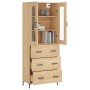 Aparador alto madera contrachapada color roble 69,5x34x180 cm de vidaXL, Aparadores - Ref: Foro24-3198404, Precio: 180,14 €, ...