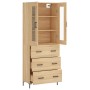 Aparador alto madera contrachapada color roble 69,5x34x180 cm de vidaXL, Aparadores - Ref: Foro24-3198404, Precio: 180,14 €, ...