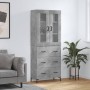 Aparador alto madera contrachapada gris hormigón 69,5x34x180 cm de vidaXL, Aparadores - Ref: Foro24-3198405, Precio: 179,36 €...