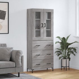 Aparador alto madera contrachapada gris sonoma 69,5x34x180 cm de vidaXL, Aparadores - Ref: Foro24-3198407, Precio: 183,99 €, ...