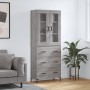 Aparador alto madera contrachapada gris sonoma 69,5x34x180 cm de vidaXL, Aparadores - Ref: Foro24-3198407, Precio: 182,30 €, ...