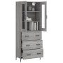 Aparador alto madera contrachapada gris sonoma 69,5x34x180 cm de vidaXL, Aparadores - Ref: Foro24-3198407, Precio: 182,30 €, ...