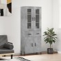 Concrete gray plywood tall sideboard 69.5x34x180 cm by vidaXL, Sideboards - Ref: Foro24-3198541, Price: 175,99 €, Discount: %