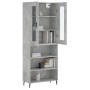 Aparador alto madera contrachapada gris hormigón 69,5x34x180 cm de vidaXL, Aparadores - Ref: Foro24-3198741, Precio: 130,97 €...