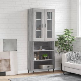 Aparador alto madera contrachapada gris sonoma 69,5x34x180 cm de vidaXL, Aparadores - Ref: Foro24-3198743, Precio: 139,99 €, ...