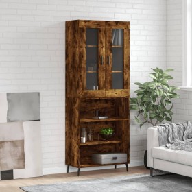 Tall smoked oak plywood sideboard 69.5x34x180 cm by vidaXL, Sideboards - Ref: Foro24-3198742, Price: 141,99 €, Discount: %