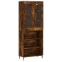 Aparador alto madera contrachapada roble ahumado 69,5x34x180 cm de vidaXL, Aparadores - Ref: Foro24-3198742, Precio: 141,99 €...