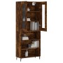 Aparador alto madera contrachapada roble ahumado 69,5x34x180 cm de vidaXL, Aparadores - Ref: Foro24-3198742, Precio: 141,99 €...