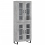 Aparador alto madera contrachapada gris hormigón 69,5x34x180 cm de vidaXL, Aparadores - Ref: Foro24-3198301, Precio: 170,99 €...