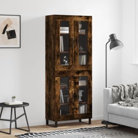 Tall smoked oak plywood sideboard 69.5x34x180 cm by vidaXL, Sideboards - Ref: Foro24-3198302, Price: 171,36 €, Discount: %