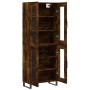 Aparador alto madera contrachapada roble ahumado 69,5x34x180 cm de vidaXL, Aparadores - Ref: Foro24-3198302, Precio: 171,36 €...