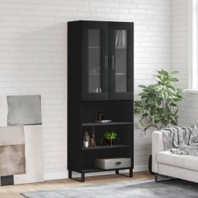 Tall black plywood sideboard 69.5x34x180 cm by vidaXL, Sideboards - Ref: Foro24-3198746, Price: 152,41 €, Discount: %