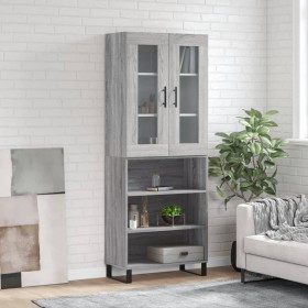 Aparador alto madera contrachapada gris sonoma 69,5x34x180 cm de vidaXL, Aparadores - Ref: Foro24-3198751, Precio: 148,81 €, ...