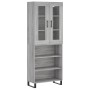 Aparador alto madera contrachapada gris sonoma 69,5x34x180 cm de vidaXL, Aparadores - Ref: Foro24-3198751, Precio: 153,99 €, ...