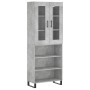 Aparador alto madera contrachapada gris hormigón 69,5x34x180 cm de vidaXL, Aparadores - Ref: Foro24-3198749, Precio: 144,82 €...