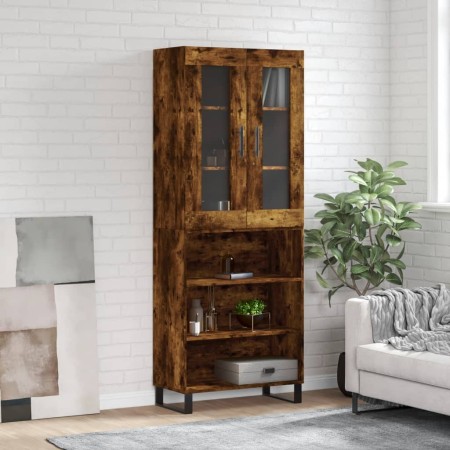 Tall smoked oak plywood sideboard 69.5x34x180 cm by vidaXL, Sideboards - Ref: Foro24-3198750, Price: 145,54 €, Discount: %