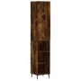 Aparador de madera contrachapada roble ahumado 34,5x34x180 cm de vidaXL, Aparadores - Ref: Foro24-3198998, Precio: 94,88 €, D...