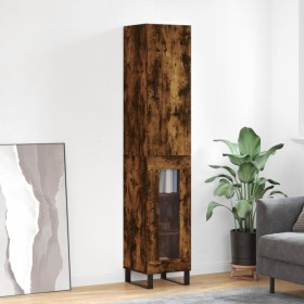 Aparador de madera contrachapada roble ahumado 34,5x34x180 cm de vidaXL, Aparadores - Ref: Foro24-3199070, Precio: 100,14 €, ...