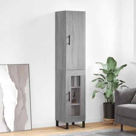 Aparador alto madera contrachapada gris Sonoma 34,5x34x180 cm de vidaXL, Aparadores - Ref: Foro24-3199071, Precio: 102,99 €, ...