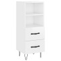 Aparador alto madera contrachapada blanco brillo 34,5x34x180 cm de vidaXL, Aparadores - Ref: Foro24-3200291, Precio: 107,99 €...