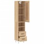 Aparador de madera contrachapada roble Sonoma 34,5x34x180 cm de vidaXL, Aparadores - Ref: Foro24-3200292, Precio: 97,82 €, De...