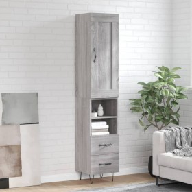 Aparador alto madera contrachapada gris Sonoma 34,5x34x180 cm de vidaXL, Aparadores - Ref: Foro24-3200295, Precio: 101,99 €, ...