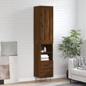 Tall brown oak plywood sideboard 34.5x34x180 cm by vidaXL, Sideboards - Ref: Foro24-3200296, Price: 101,99 €, Discount: %