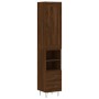 Aparador alto madera contrachapada roble marrón 34,5x34x180 cm de vidaXL, Aparadores - Ref: Foro24-3200296, Precio: 102,29 €,...