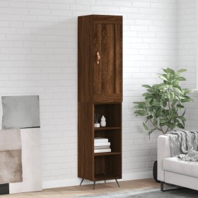 Aparador alto madera contrachapada roble marrón 34,5x34x180 cm de vidaXL, Aparadores - Ref: Foro24-3200304, Precio: 94,16 €, ...