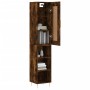 Aparador de madera contrachapada roble ahumado 34,5x34x180 cm de vidaXL, Aparadores - Ref: Foro24-3200318, Precio: 84,81 €, D...