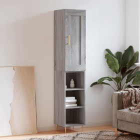 Aparador alto madera contrachapada gris Sonoma 34,5x34x180 cm de vidaXL, Aparadores - Ref: Foro24-3200319, Precio: 86,66 €, D...