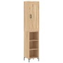 Aparador de madera contrachapada roble Sonoma 34,5x34x180 cm de vidaXL, Aparadores - Ref: Foro24-3200324, Precio: 86,81 €, De...