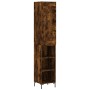 Aparador de madera contrachapada roble ahumado 34,5x34x180 cm de vidaXL, Aparadores - Ref: Foro24-3200326, Precio: 87,52 €, D...