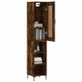 Aparador de madera contrachapada roble ahumado 34,5x34x180 cm de vidaXL, Aparadores - Ref: Foro24-3200326, Precio: 87,52 €, D...