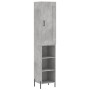 Aparador de madera contrachapada gris hormigón 34,5x34x180 cm de vidaXL, Aparadores - Ref: Foro24-3200333, Precio: 90,28 €, D...