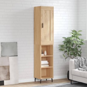 Aparador de madera contrachapada roble Sonoma 34,5x34x180 cm de vidaXL, Aparadores - Ref: Foro24-3200340, Precio: 89,99 €, De...