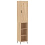 Aparador de madera contrachapada roble Sonoma 34,5x34x180 cm de vidaXL, Aparadores - Ref: Foro24-3200340, Precio: 89,93 €, De...