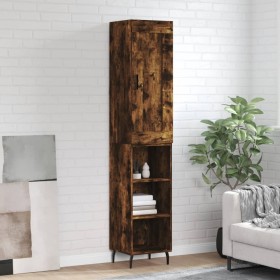 Aparador de madera contrachapada roble ahumado 34,5x34x180 cm de vidaXL, Aparadores - Ref: Foro24-3200342, Precio: 90,99 €, D...