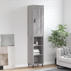 Aparador alto madera contrachapada gris Sonoma 34,5x34x180 cm de vidaXL, Aparadores - Ref: Foro24-3200343, Precio: 93,99 €, D...